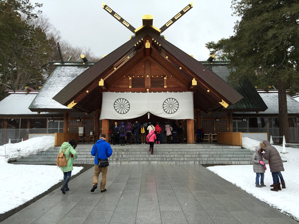 hokkaido shrine in winter